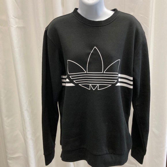 Adidas Black Sweatshirt with White Logo - Picture 1 of 8